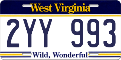 WV license plate 2YY993