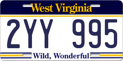 WV license plate 2YY995