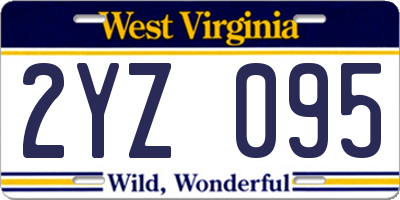 WV license plate 2YZ095