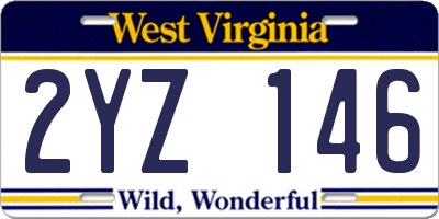 WV license plate 2YZ146