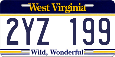 WV license plate 2YZ199