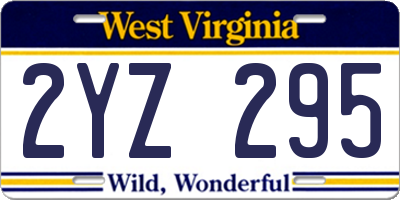 WV license plate 2YZ295