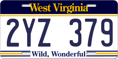 WV license plate 2YZ379