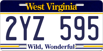 WV license plate 2YZ595