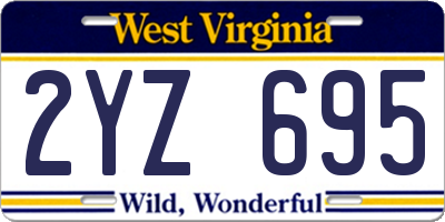 WV license plate 2YZ695