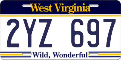 WV license plate 2YZ697