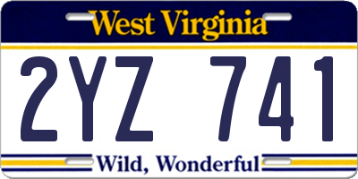 WV license plate 2YZ741