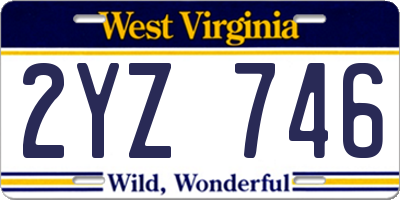 WV license plate 2YZ746