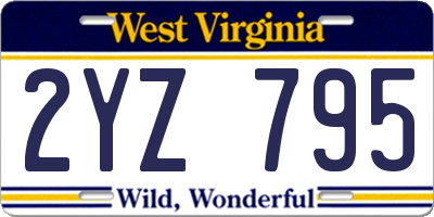 WV license plate 2YZ795