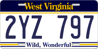 WV license plate 2YZ797