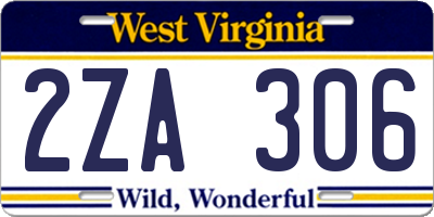 WV license plate 2ZA306