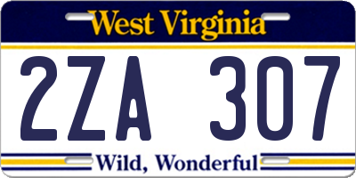 WV license plate 2ZA307