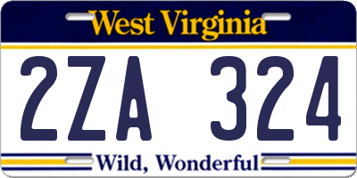 WV license plate 2ZA324