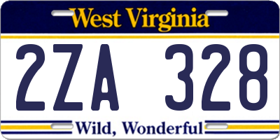 WV license plate 2ZA328