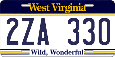 WV license plate 2ZA330