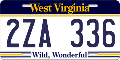 WV license plate 2ZA336