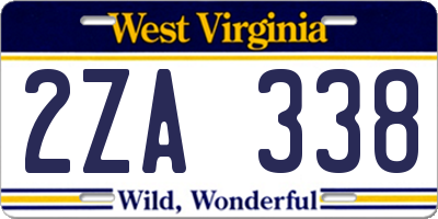 WV license plate 2ZA338