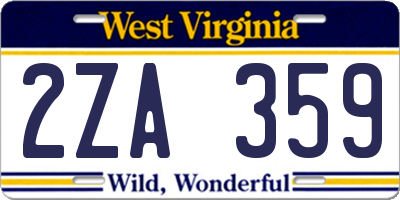 WV license plate 2ZA359