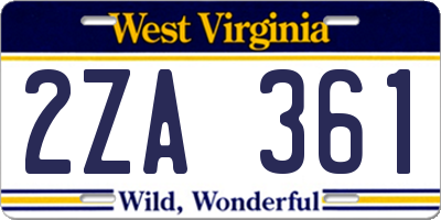 WV license plate 2ZA361