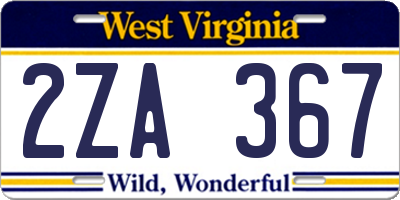 WV license plate 2ZA367