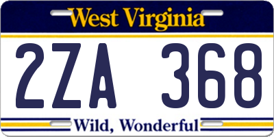 WV license plate 2ZA368