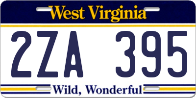 WV license plate 2ZA395