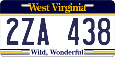 WV license plate 2ZA438
