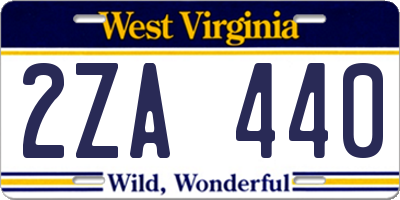 WV license plate 2ZA440