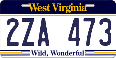 WV license plate 2ZA473