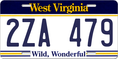WV license plate 2ZA479