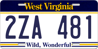 WV license plate 2ZA481