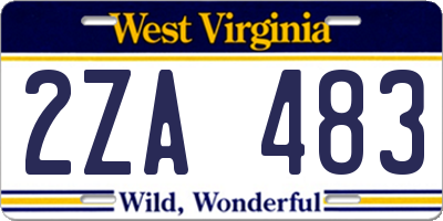 WV license plate 2ZA483
