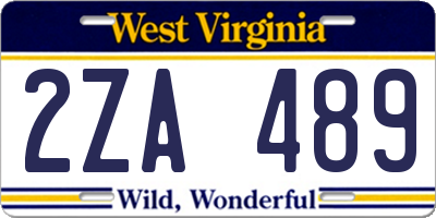 WV license plate 2ZA489