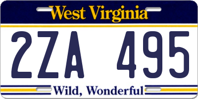 WV license plate 2ZA495