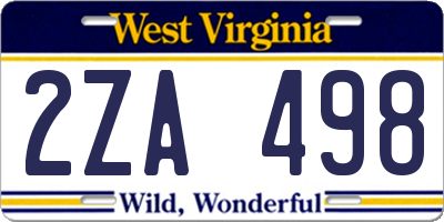 WV license plate 2ZA498