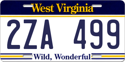 WV license plate 2ZA499