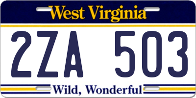 WV license plate 2ZA503