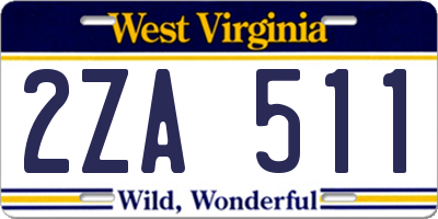 WV license plate 2ZA511