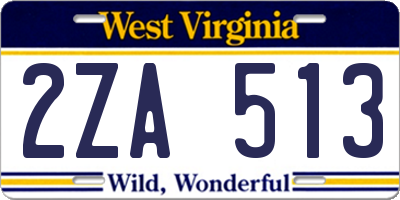 WV license plate 2ZA513