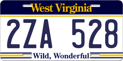WV license plate 2ZA528