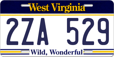 WV license plate 2ZA529