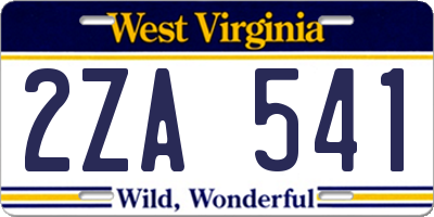 WV license plate 2ZA541