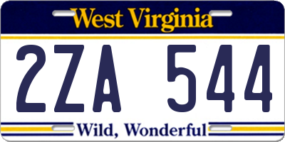 WV license plate 2ZA544