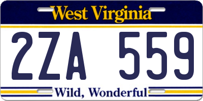 WV license plate 2ZA559