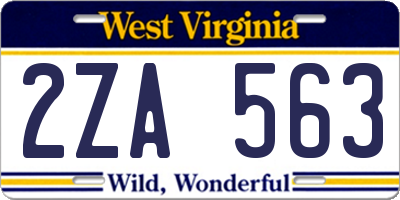 WV license plate 2ZA563