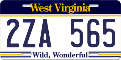 WV license plate 2ZA565