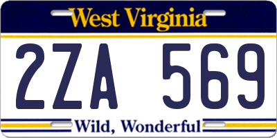WV license plate 2ZA569