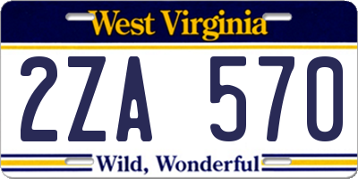 WV license plate 2ZA570