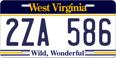 WV license plate 2ZA586