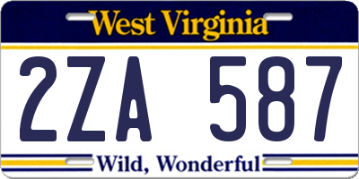 WV license plate 2ZA587